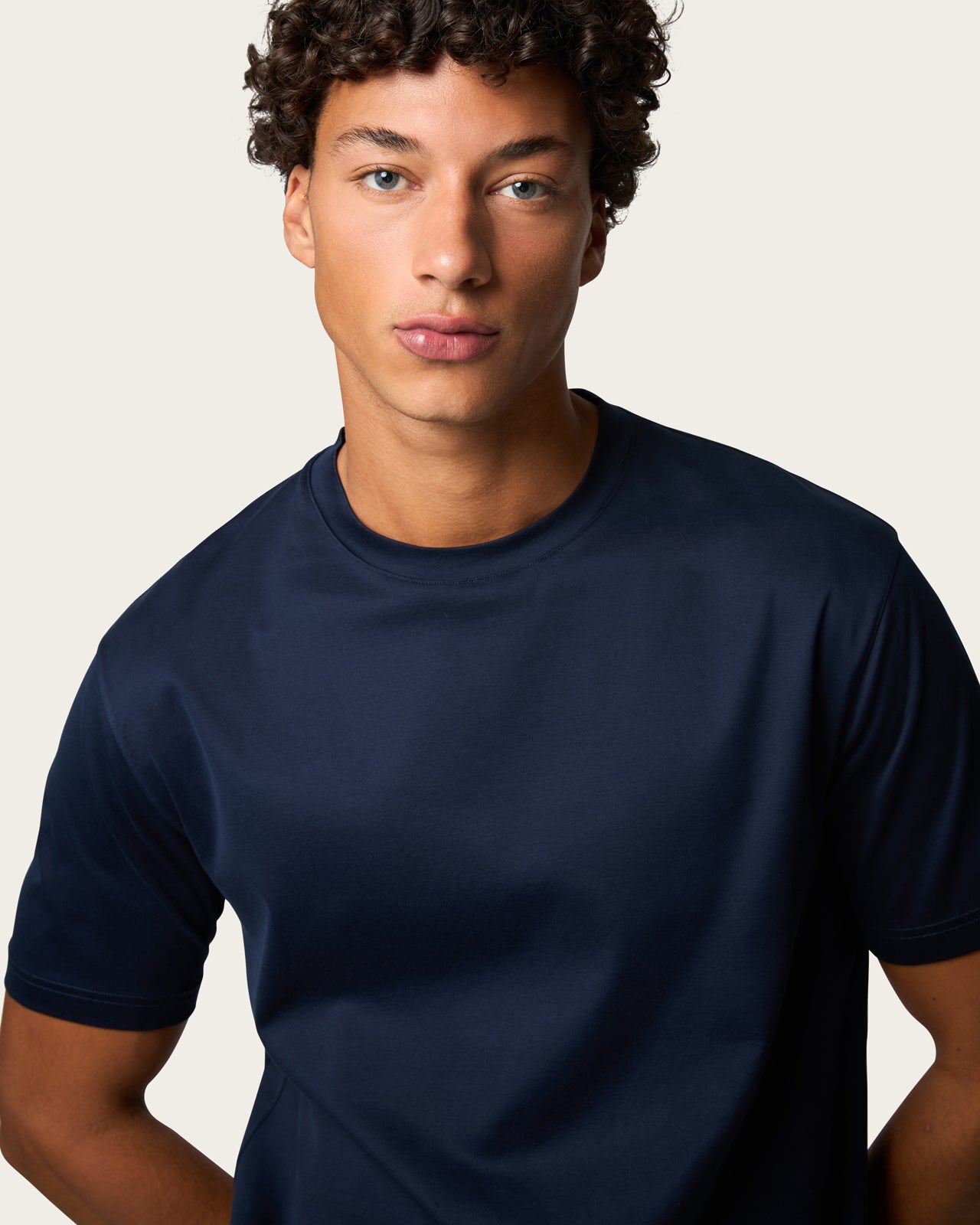 Mercerized Cotton T-shirt Sapphire Blue