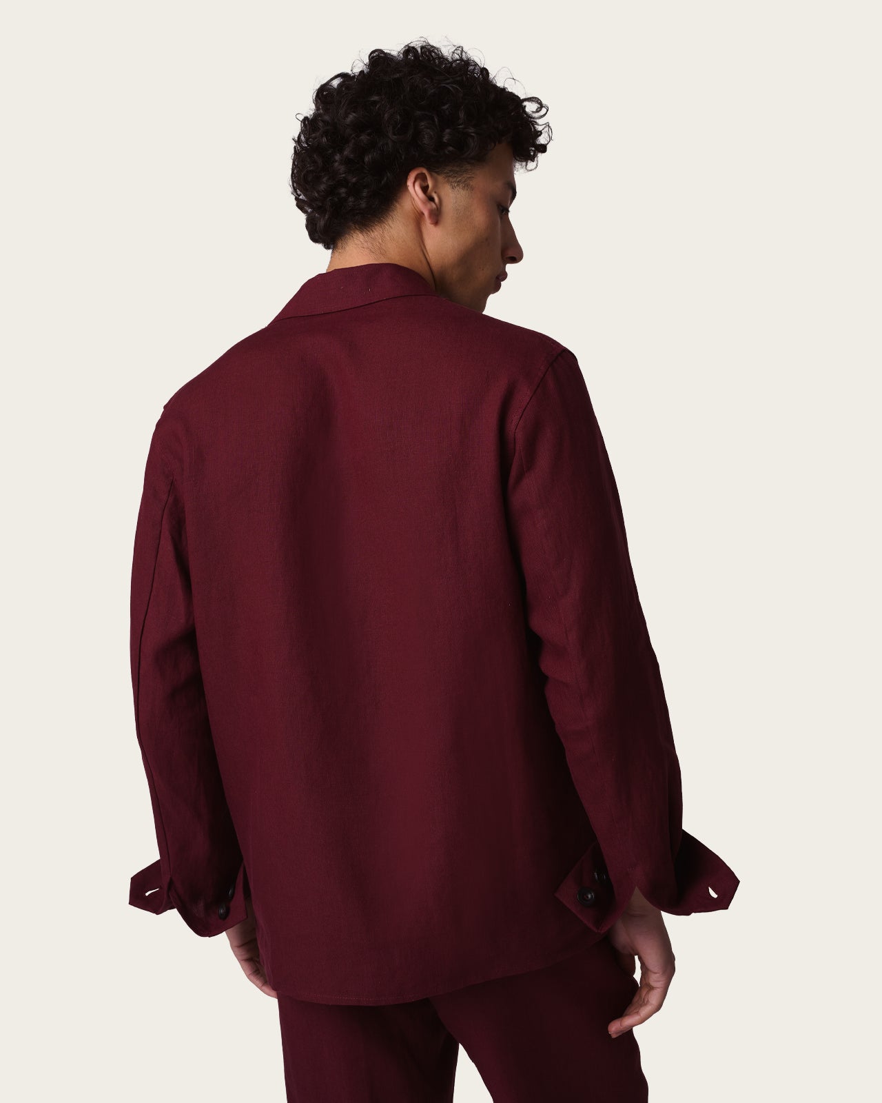 Linen Overshirt Wine Red