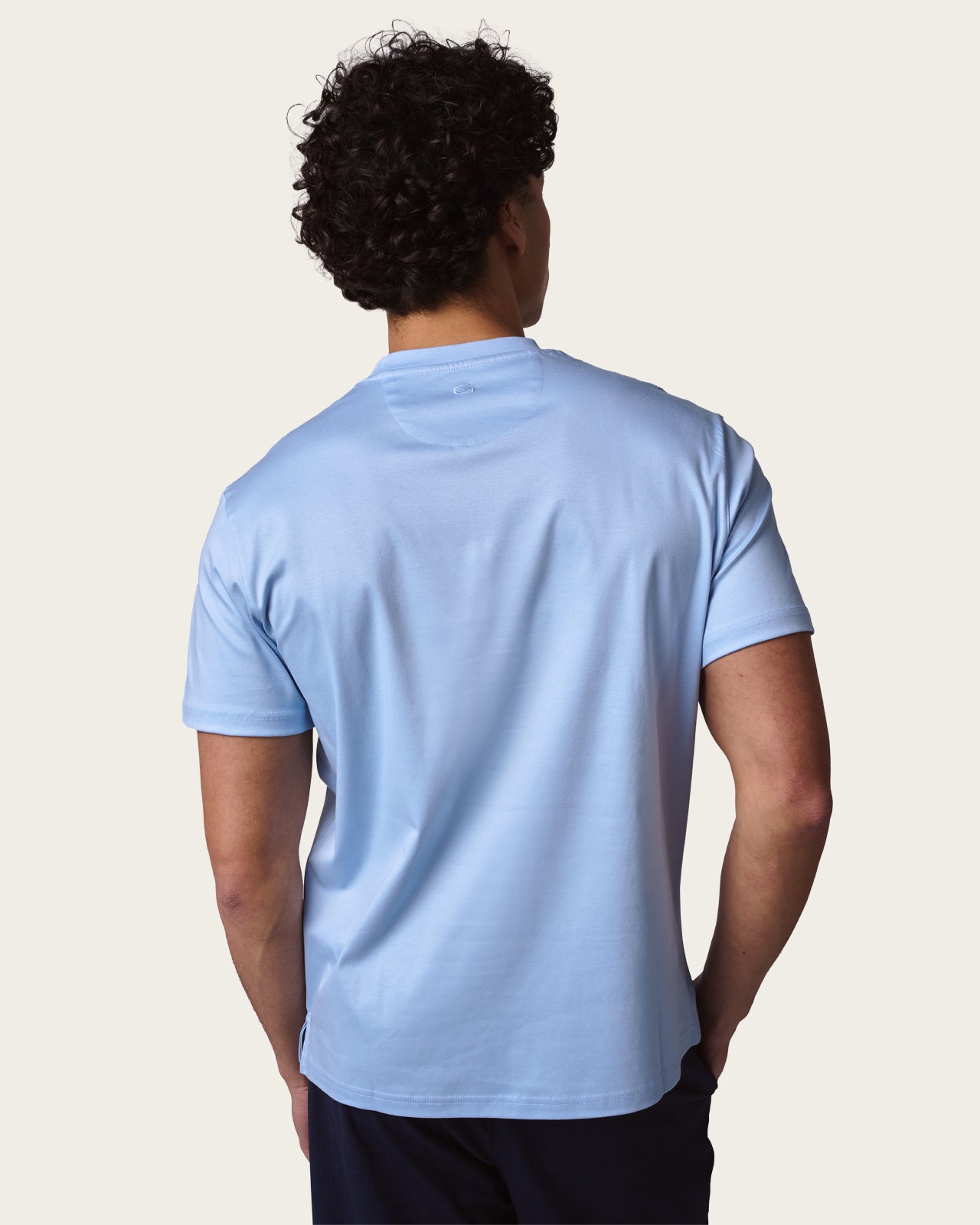 Mercerized Cotton T-shirt Light Blue