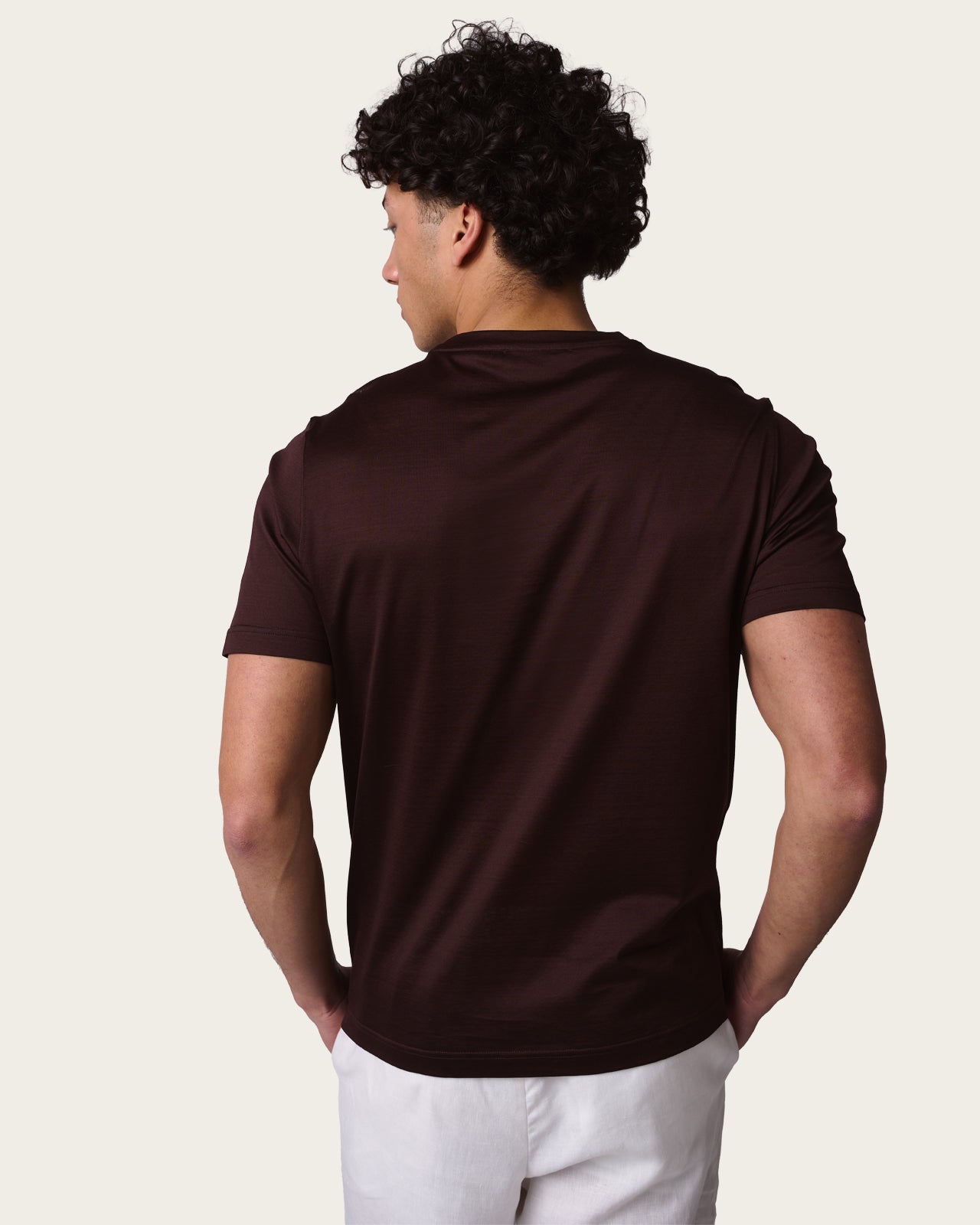 Mercerized Slim Fit Tee Autumn Brown