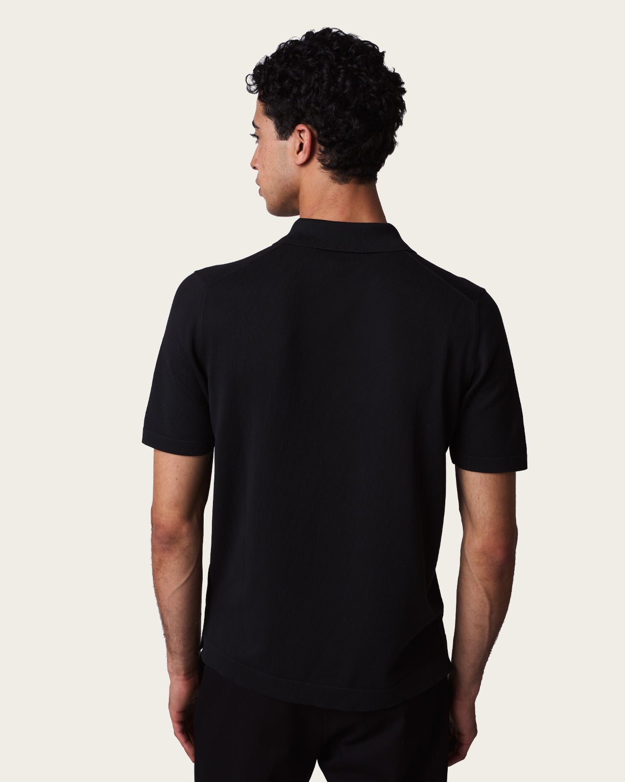 Courtside Zip Polo Shirt Midnight Black