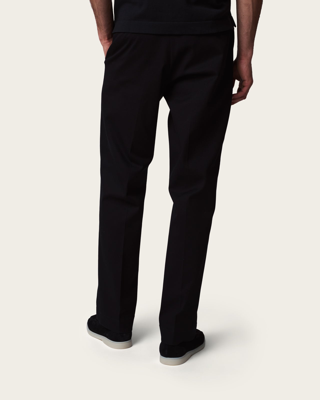 Wide Fit Tailored Trousers Midnight Black