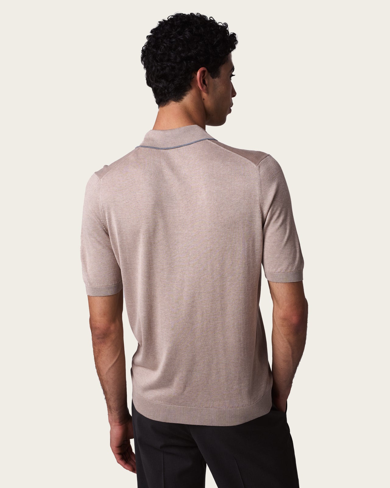 Dualtone Zip Polo Shirt Pebble Grey