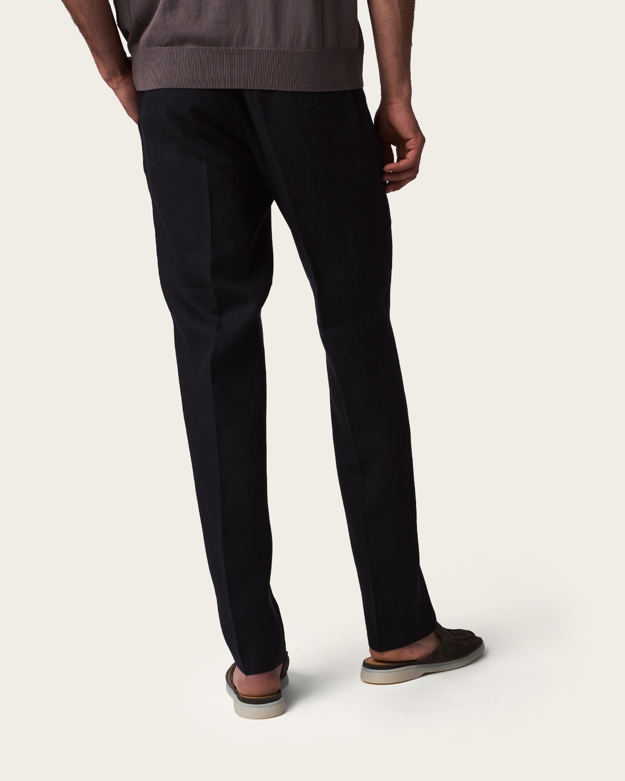 Slim Fit Tailored Trousers Midnight Black