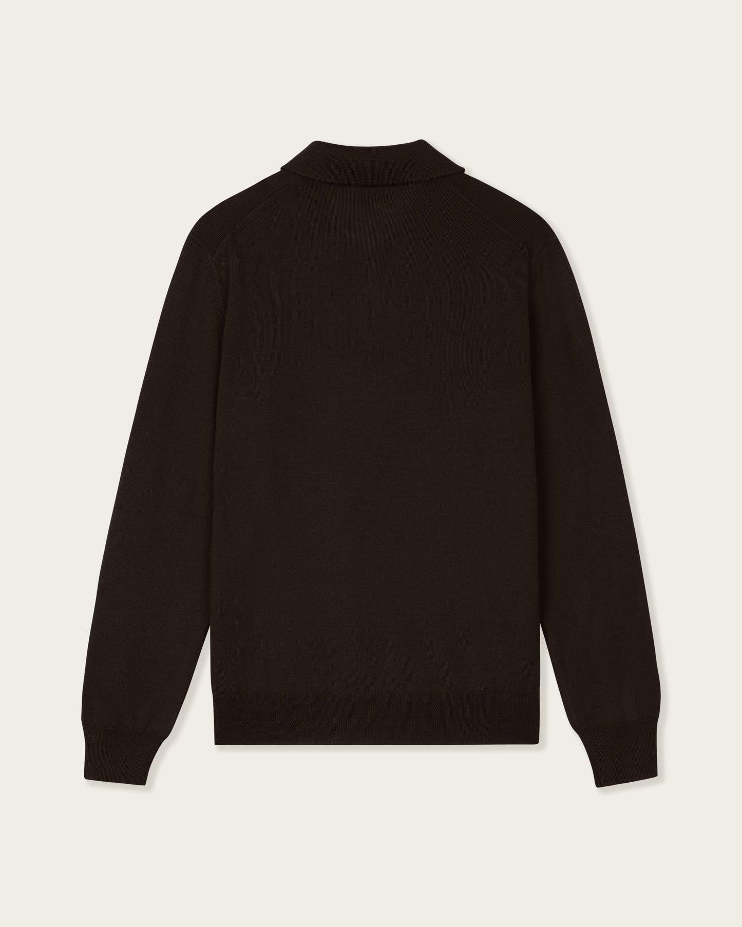 Lightweight Seamless Long Sleeve Polo Shirt Espresso Brown