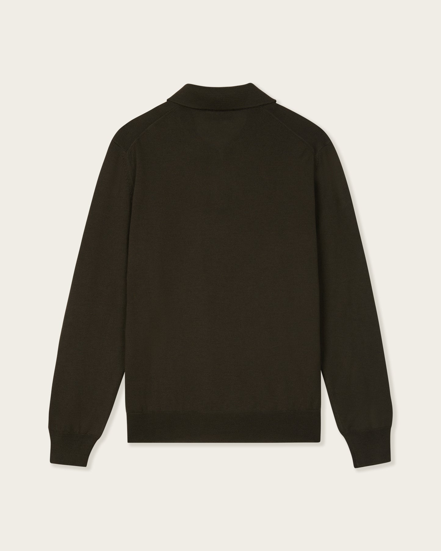 Lightweight Seamless Long Sleeve Polo Shirt Olive Green