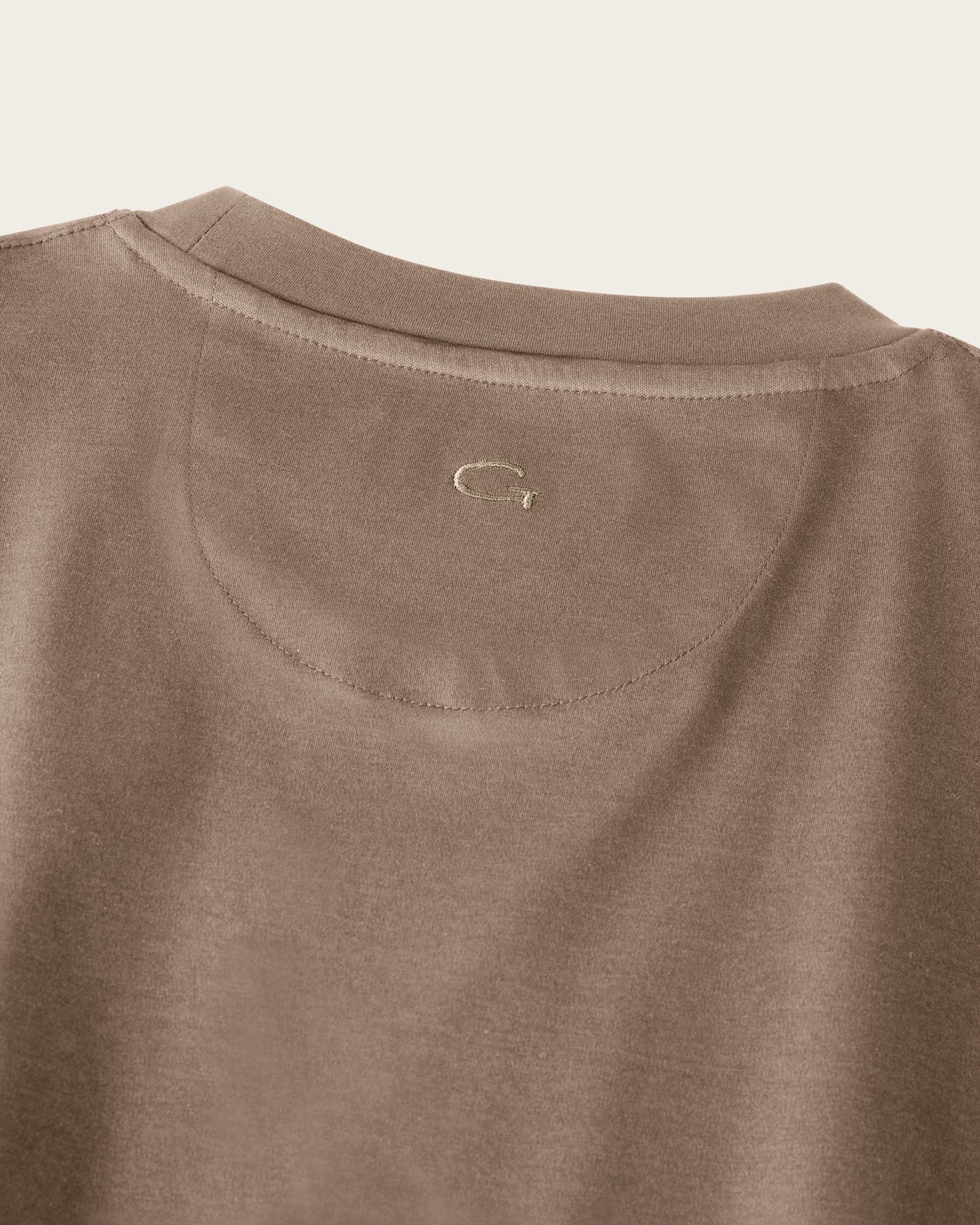 Mercerized Cotton T-shirt Taupe