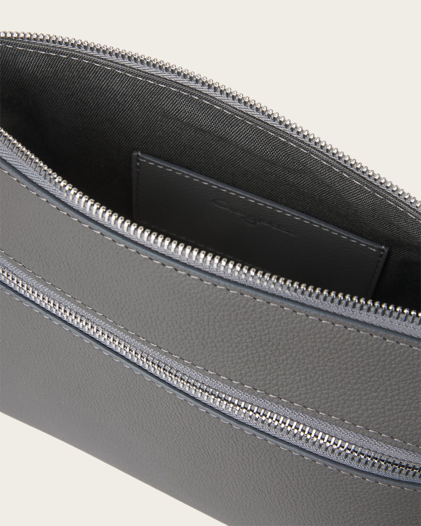 Sable Leather Pouch Ash Grey
