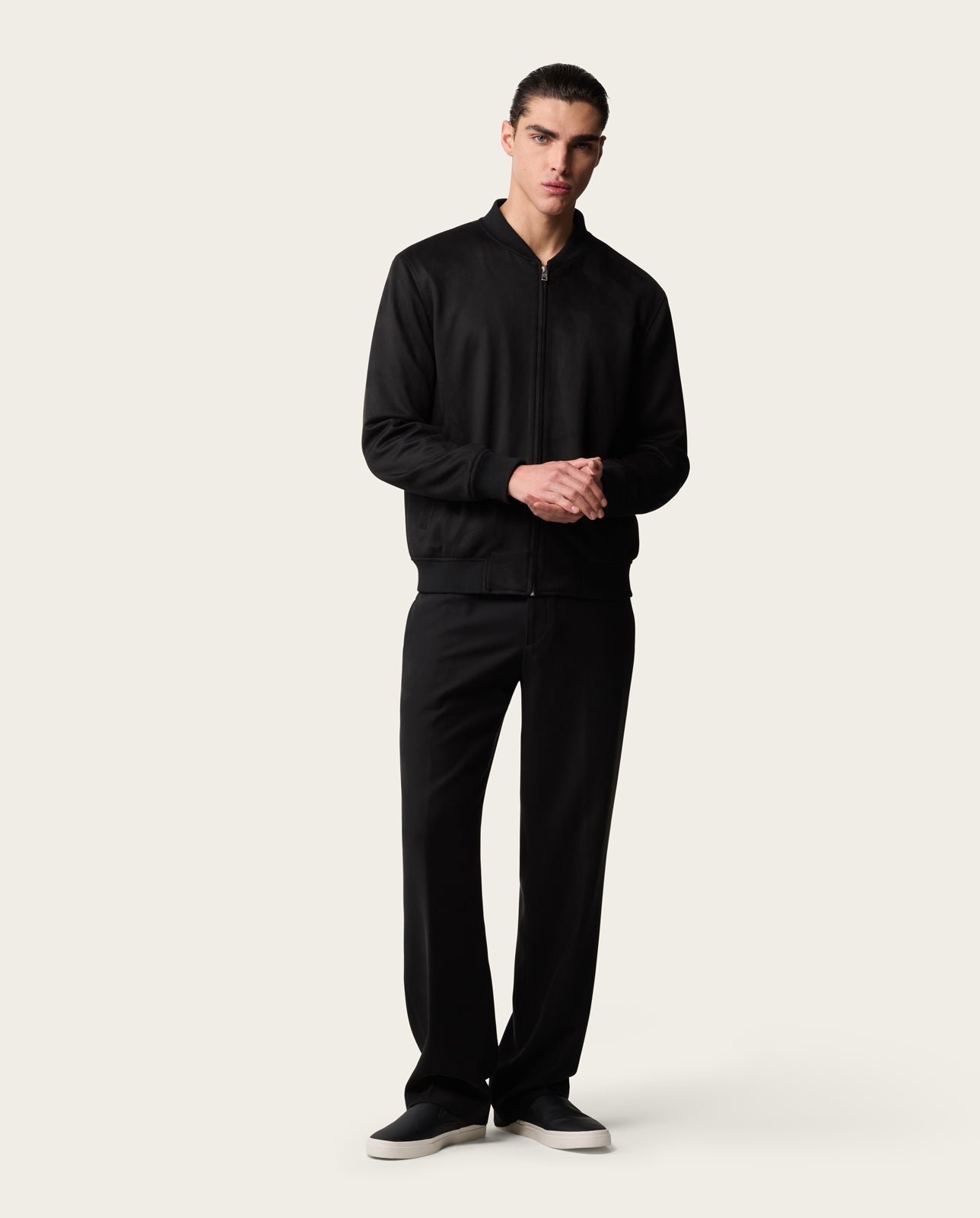 Suede Bomber Jacket Midnight Black