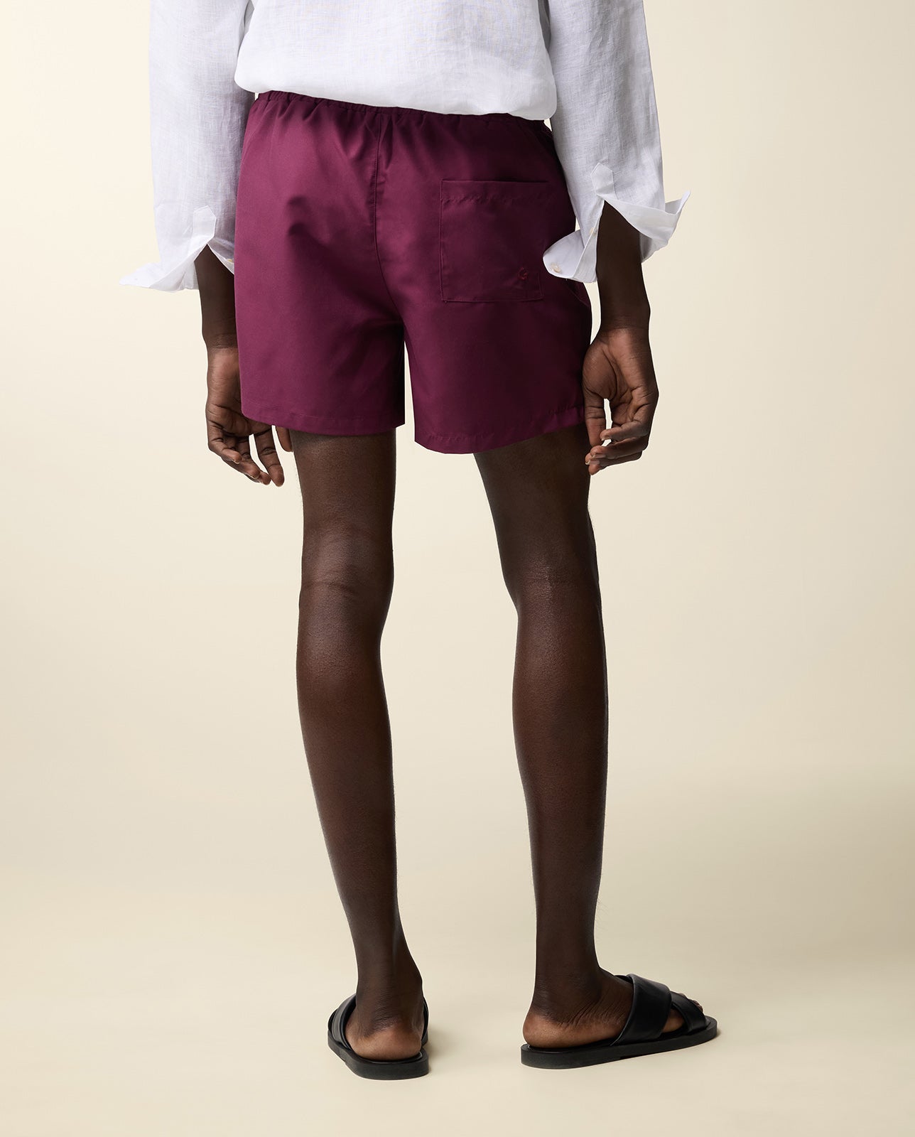 Zip Swim Shorts in Wine Red