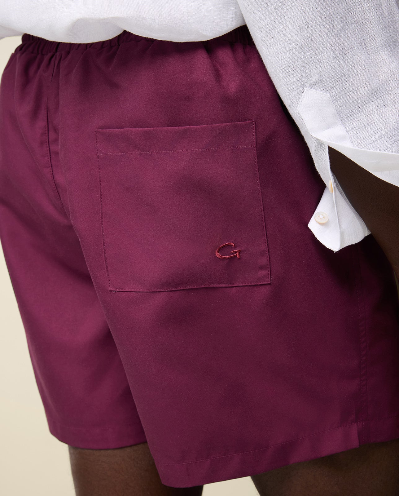 Zip Swim Shorts in Wine Red