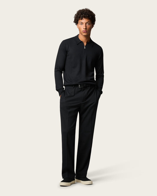 Courstide Long Sleeve  Polo Shirt Midnight Black