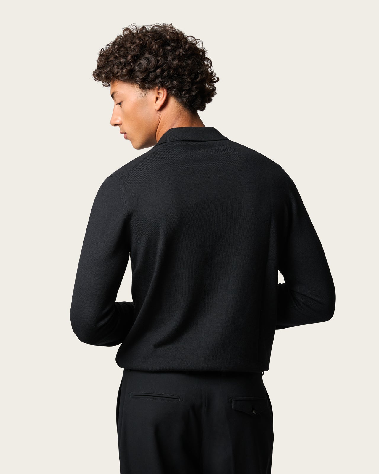 Courstide Long Sleeve  Polo Shirt Midnight Black