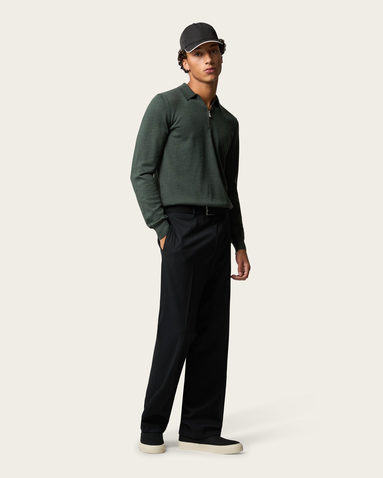 Courstide Long Sleeve  Polo Shirt Olive Green