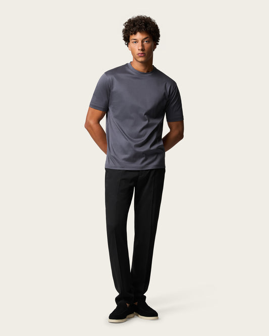 Mercerized Cotton T-shirt Smoke Grey