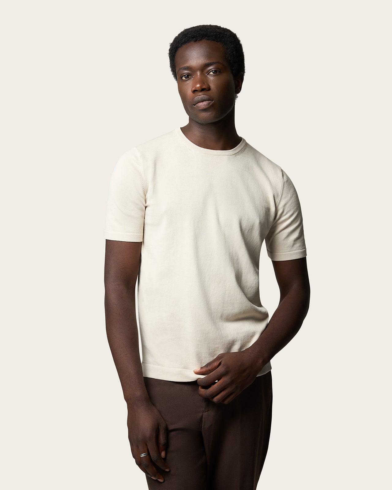 Knitted T-shirt Pebble Grey