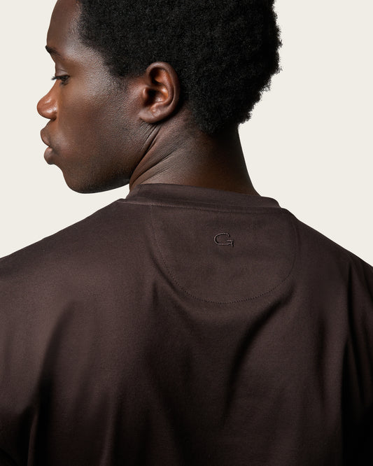 Mercerized Cotton T-shirt Espresso Brown