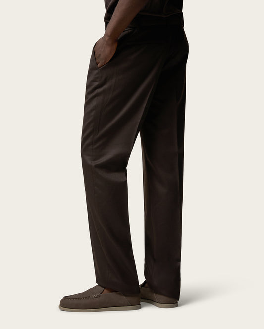 Straight Tailored Trousers Brown