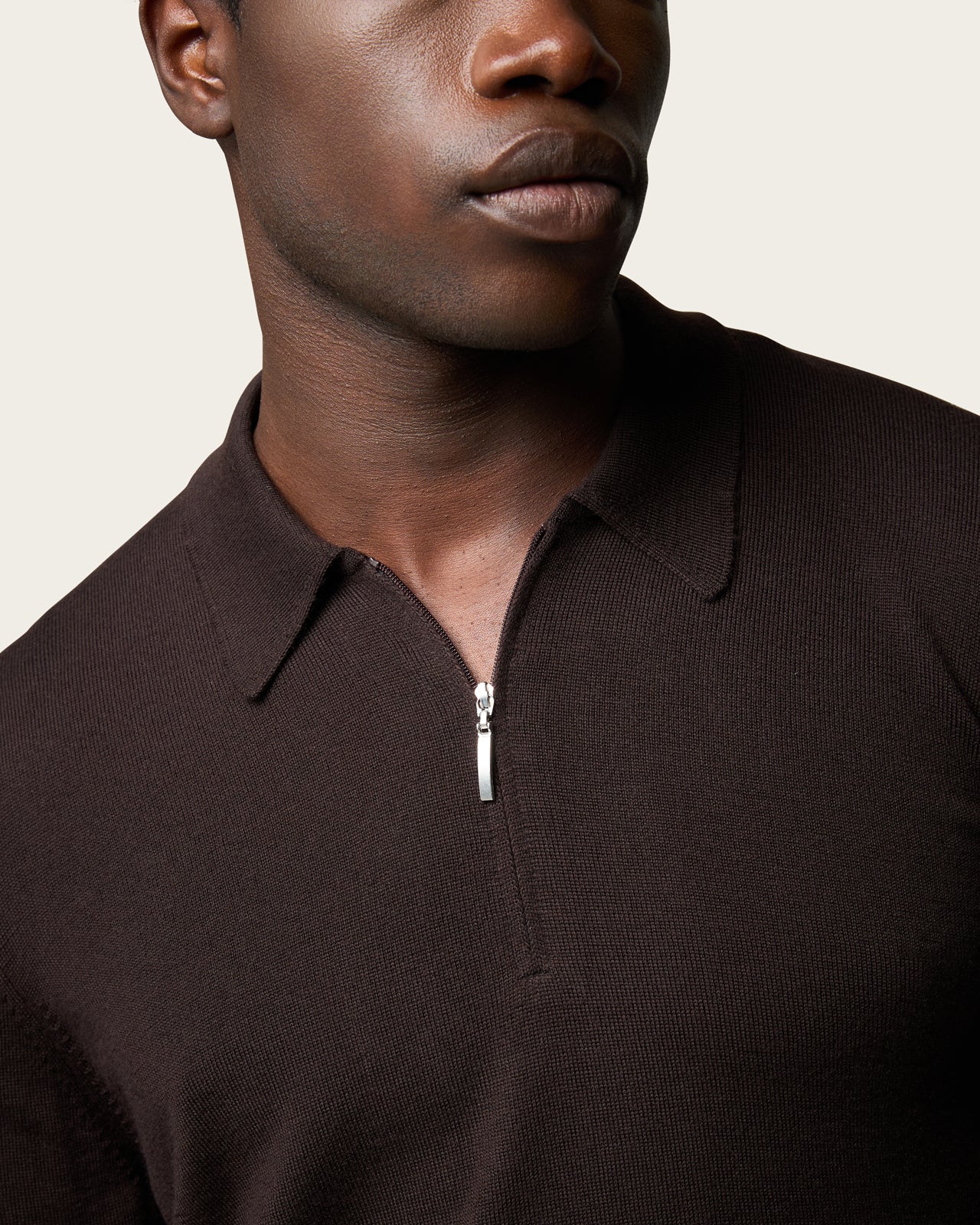 Courstide Long Sleeve  Polo Shirt Espresso Brown