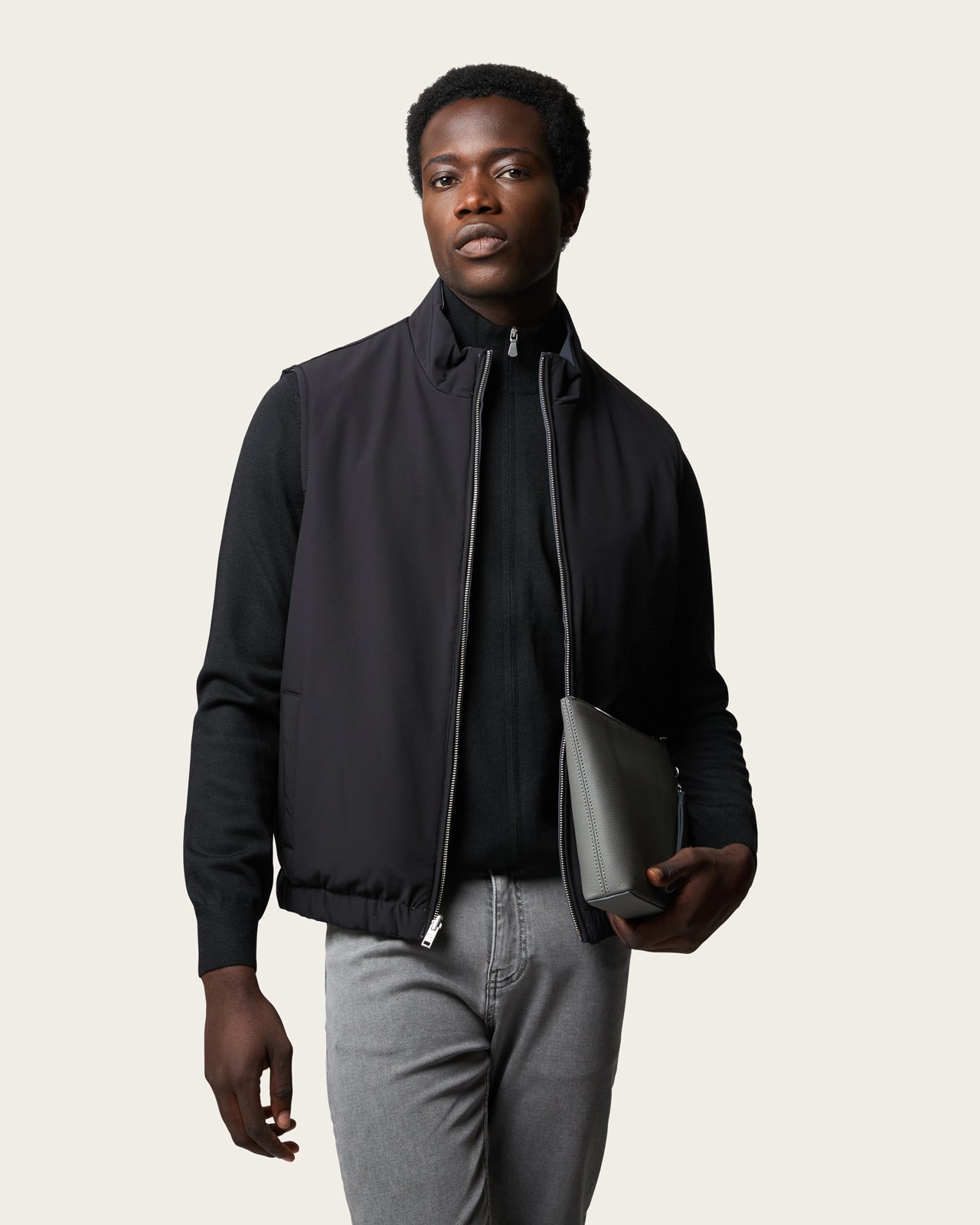 Sable Leather Pouch Ash Grey