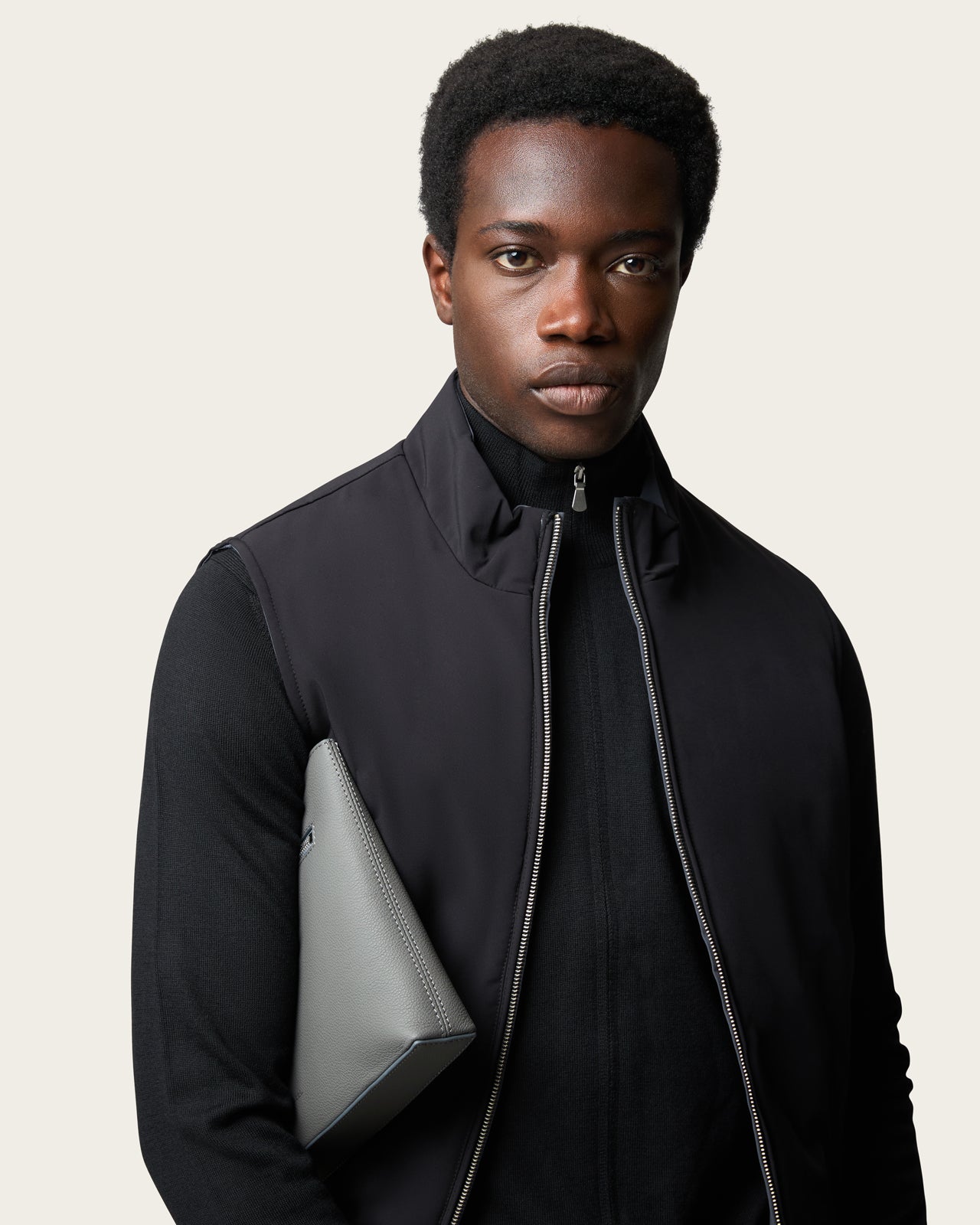 Sable Leather Pouch Ash Grey