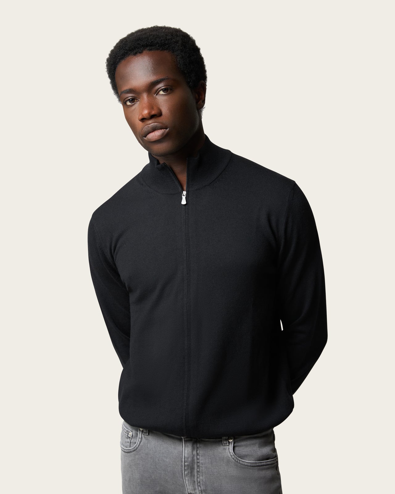 Lightweight Full Zip Jacket Midnight Black
