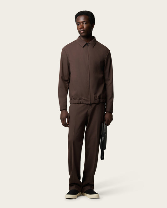 Zip Tailored Jacket Brown
