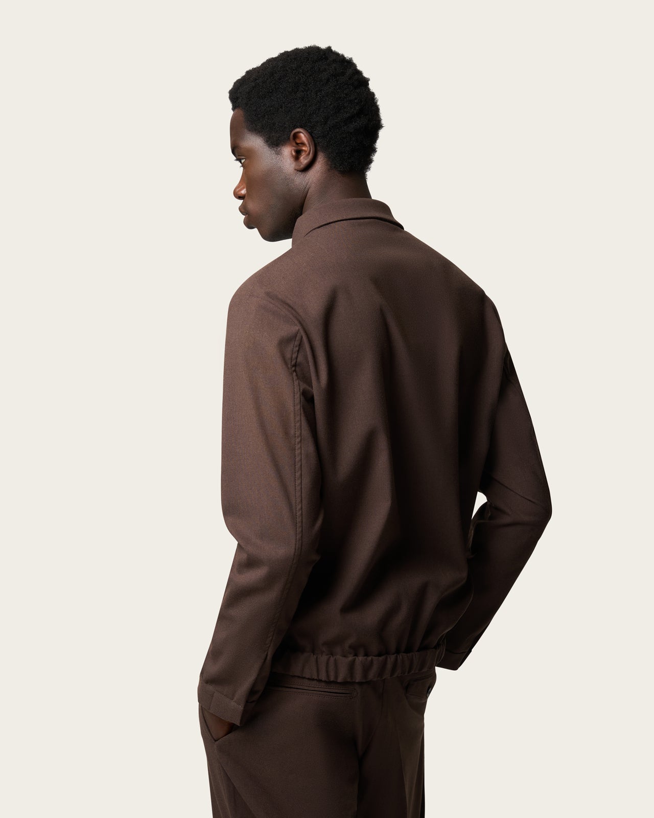 Zip Tailored Jacket Brown