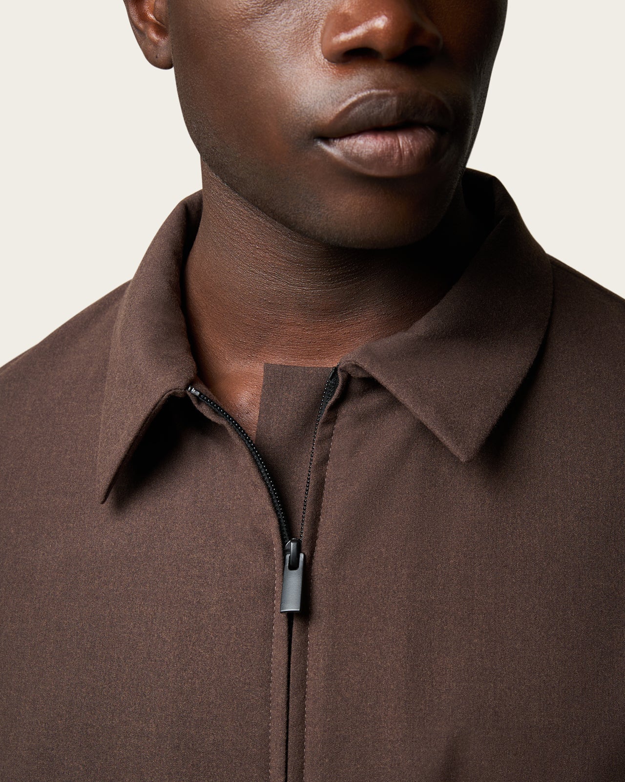Zip Tailored Jacket Brown