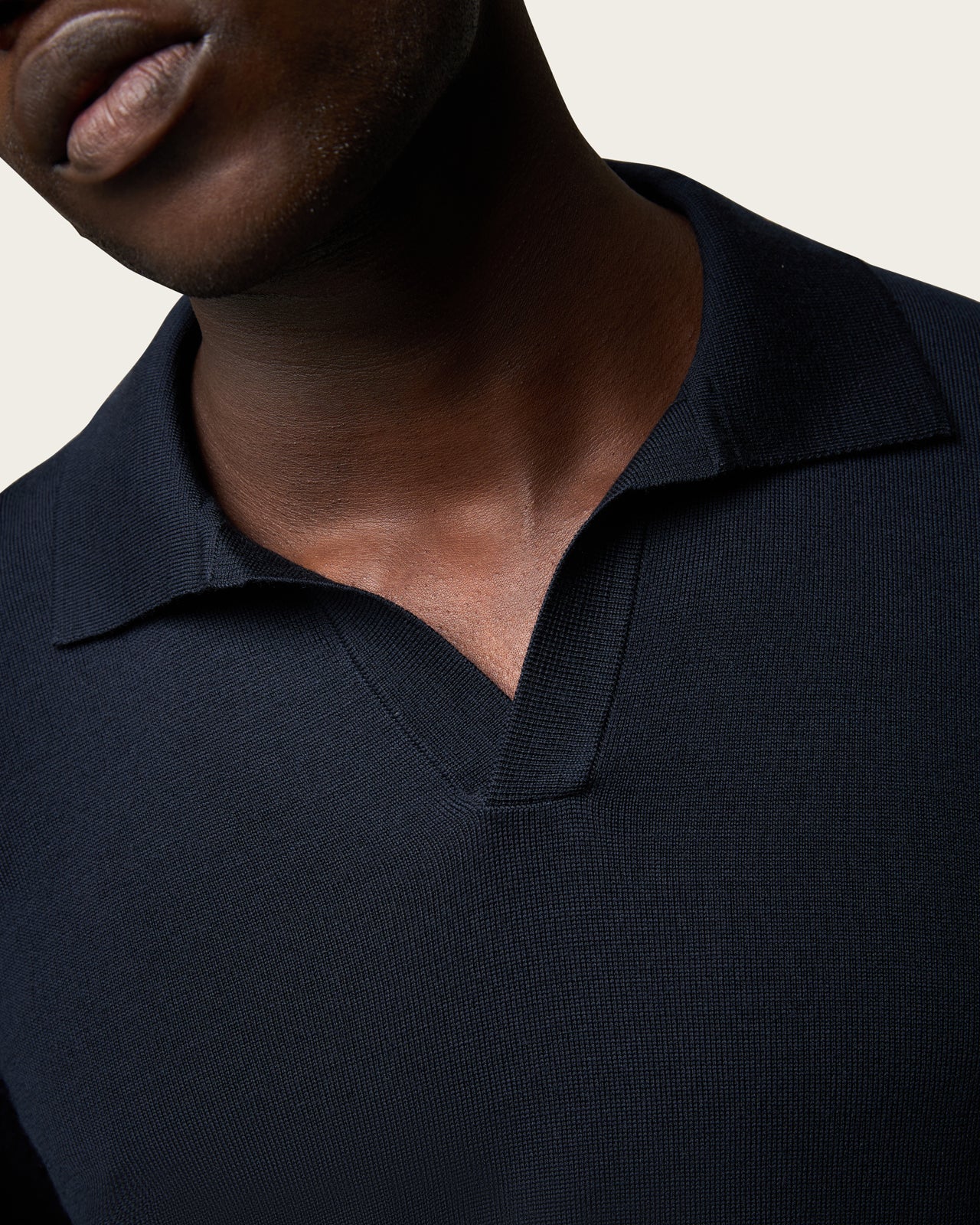 Lightweight Seamless Long Sleeve Polo Shirt Sapphire Blue