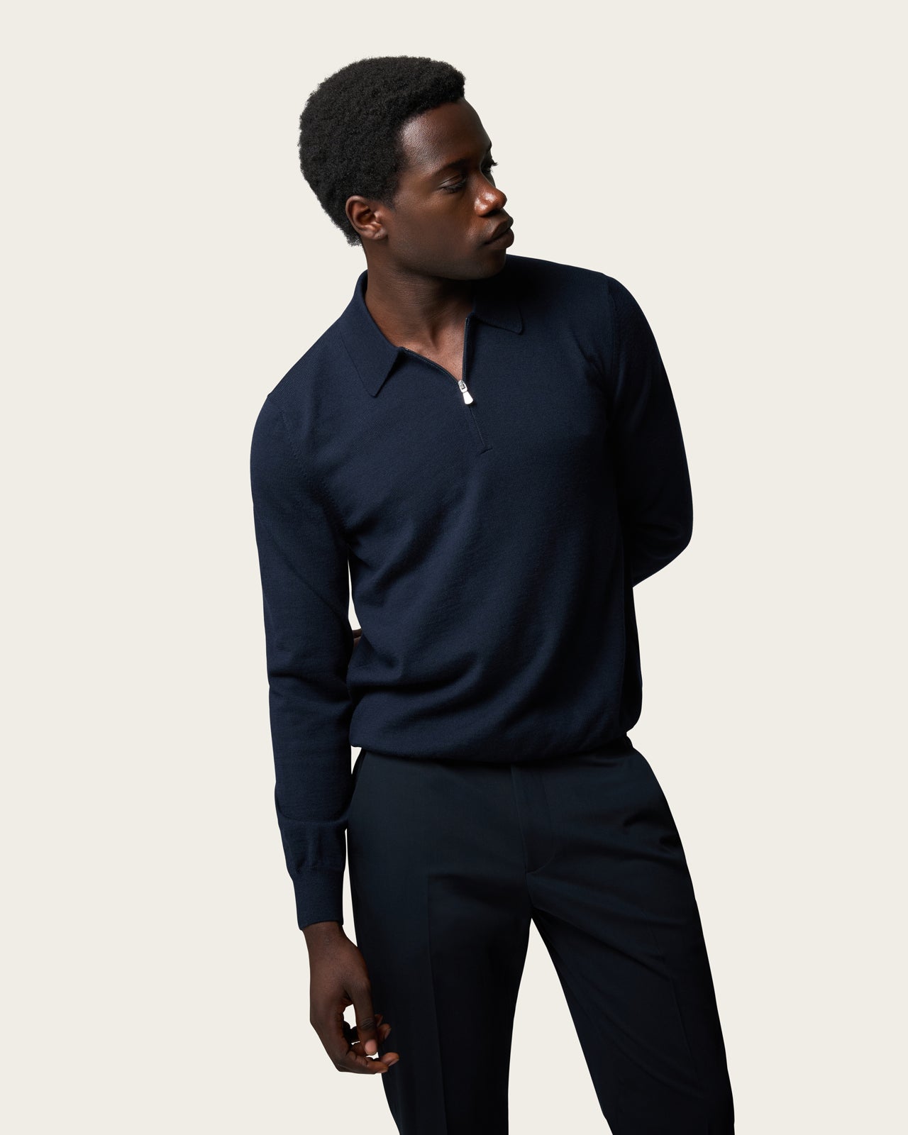 Courstide Long Sleeve  Polo Shirt Sapphire Blue