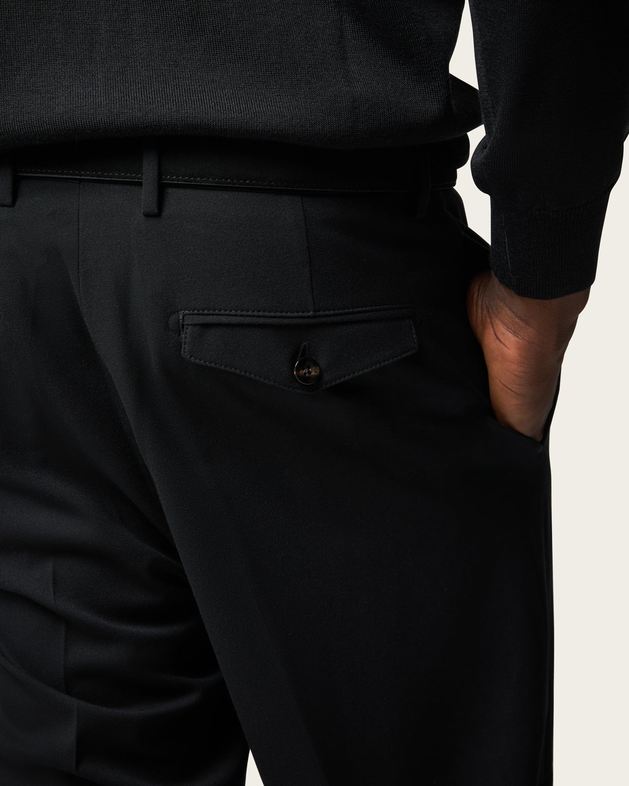 Straight Tailored Trousers Midnight Black