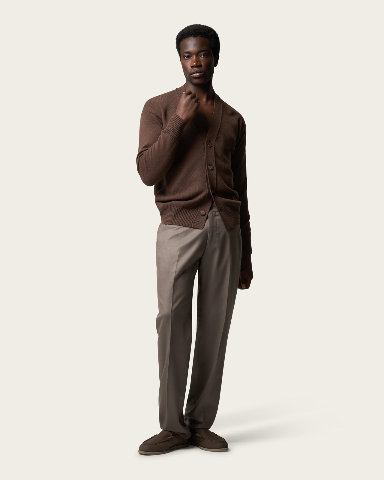 Wool Cardigan Autumn Brown