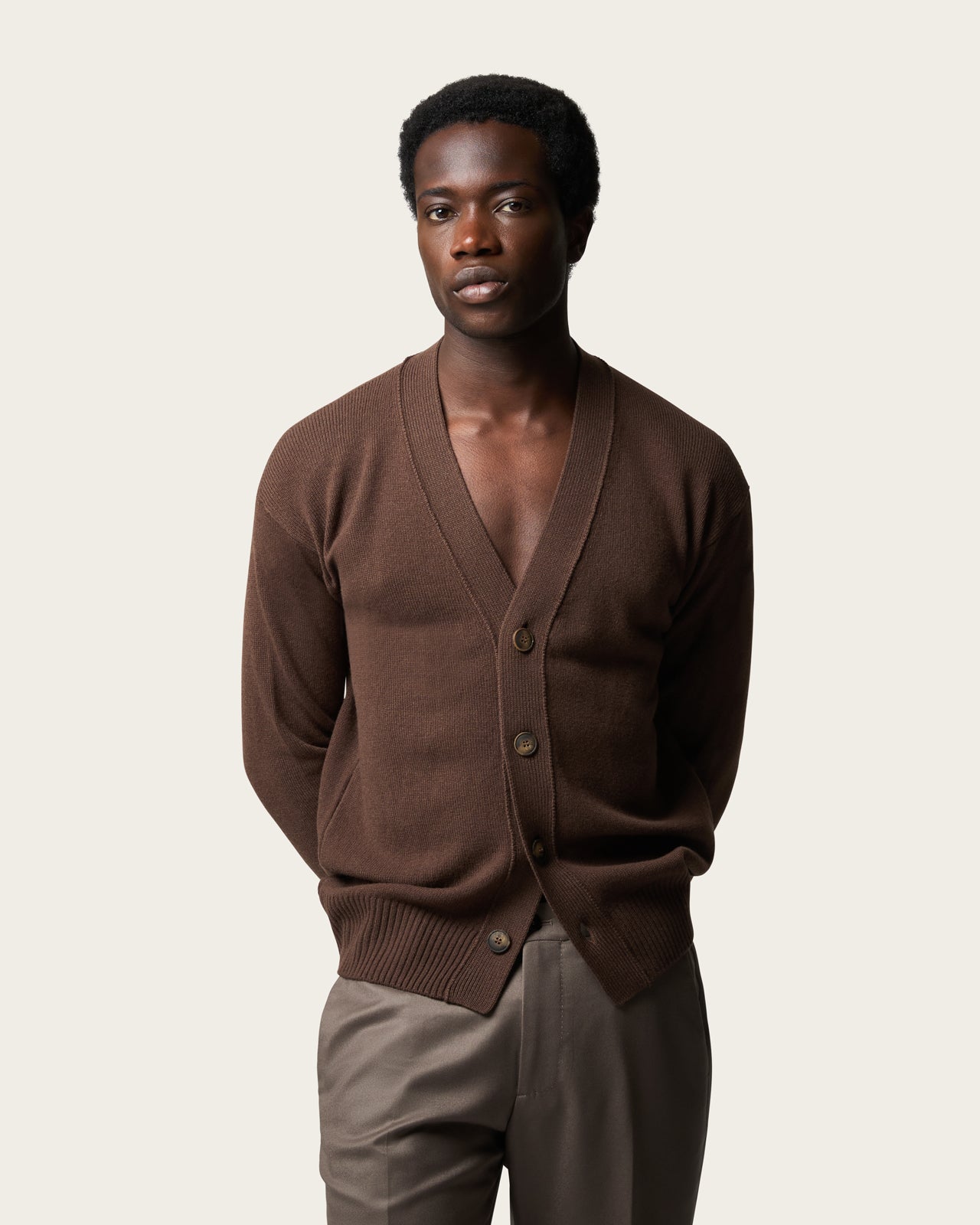 Wool Cardigan Autumn Brown