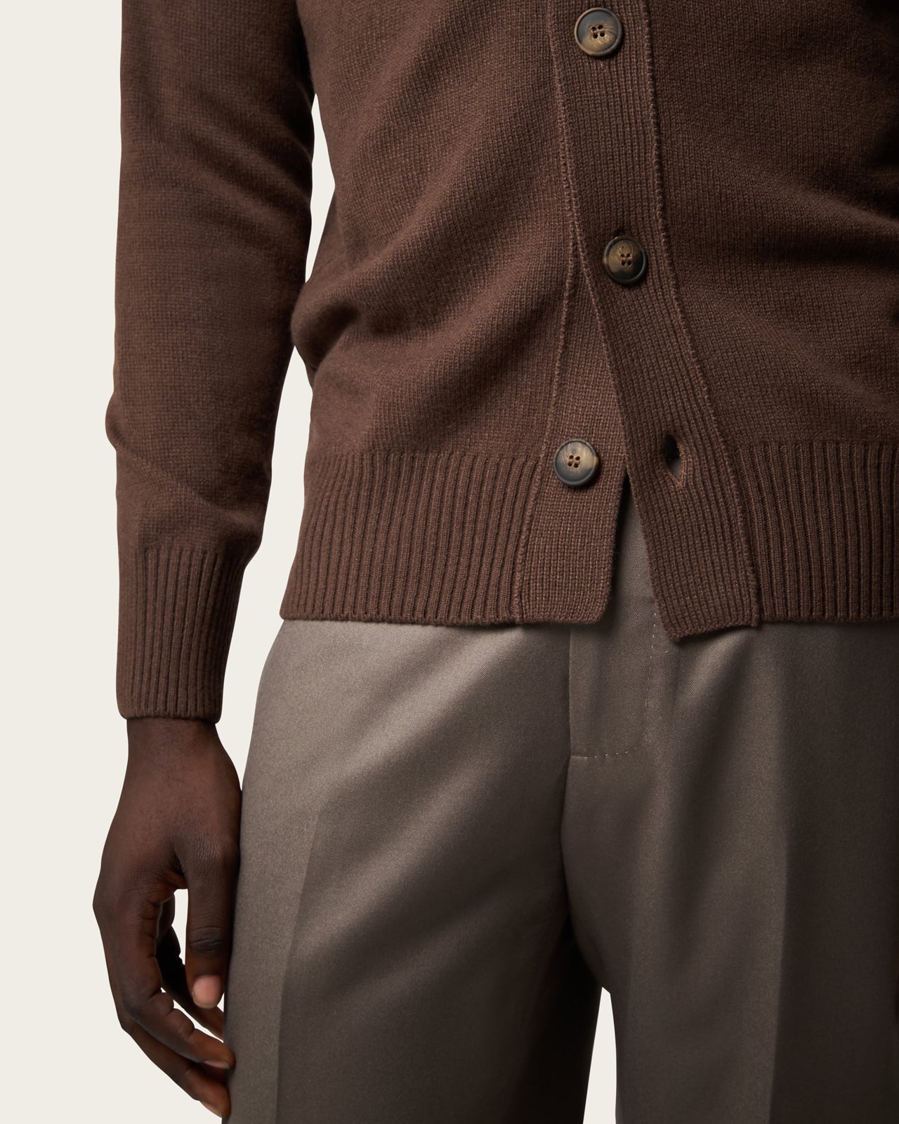Wool Cardigan Autumn Brown