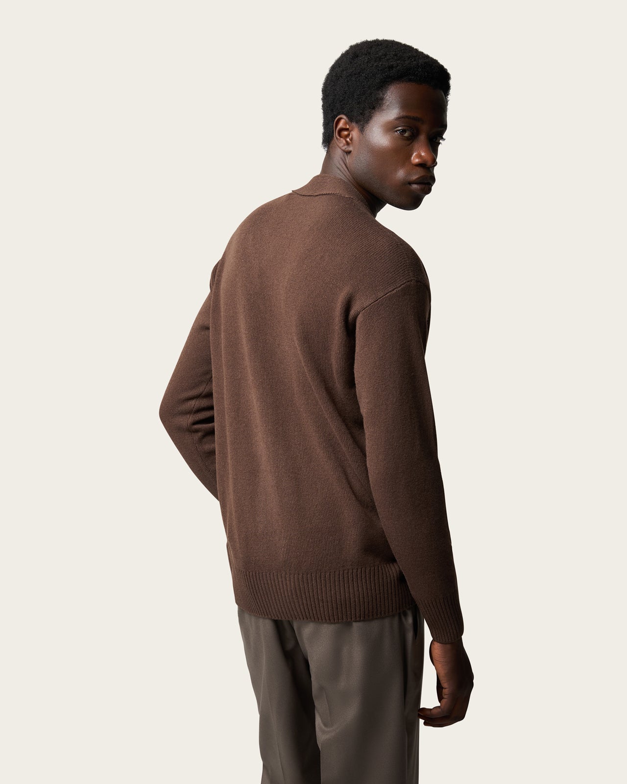 Wool Cardigan Autumn Brown