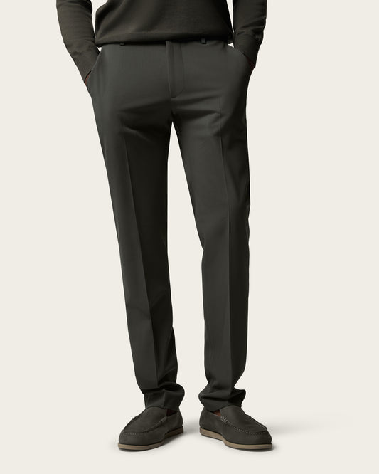 Slim Tailored Trousers Olive Green