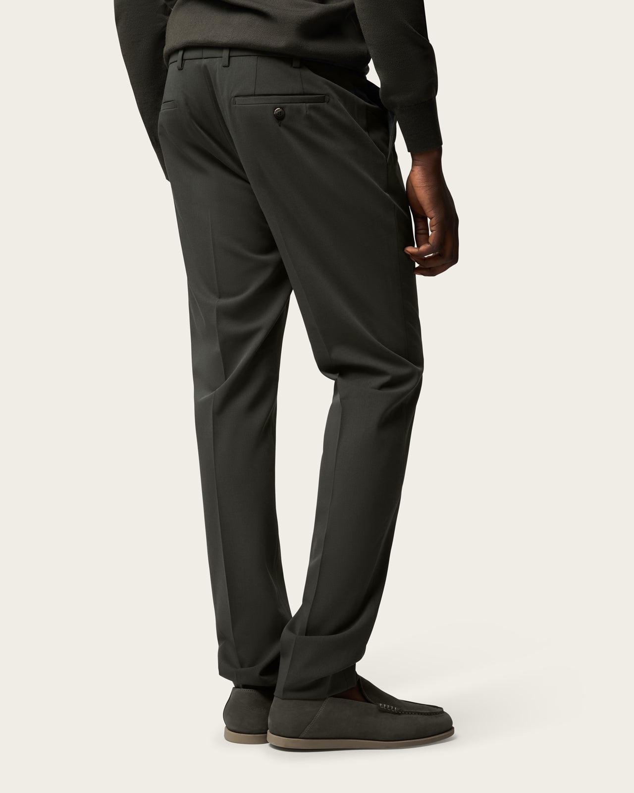 Slim Tailored Trousers Olive Green