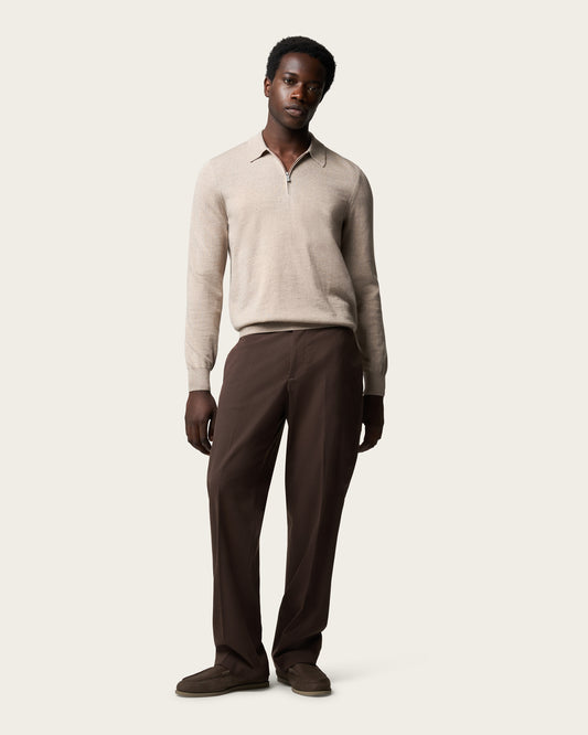 Courstide Long Sleeve  Polo Shirt Pebble Grey