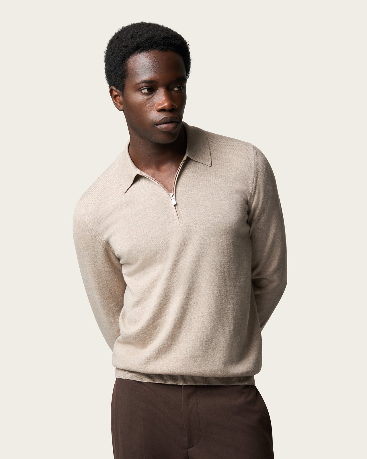 Courstide Long Sleeve  Polo Shirt Pebble Grey