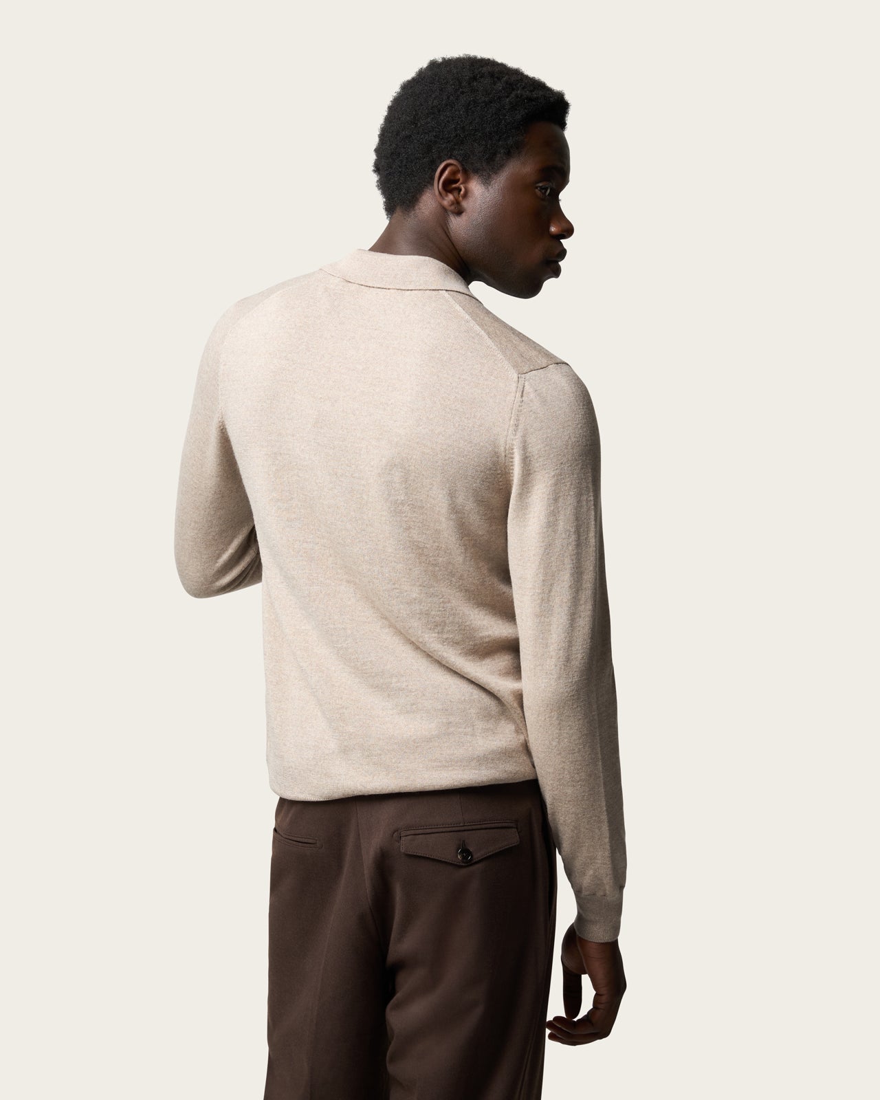 Courstide Long Sleeve  Polo Shirt Pebble Grey