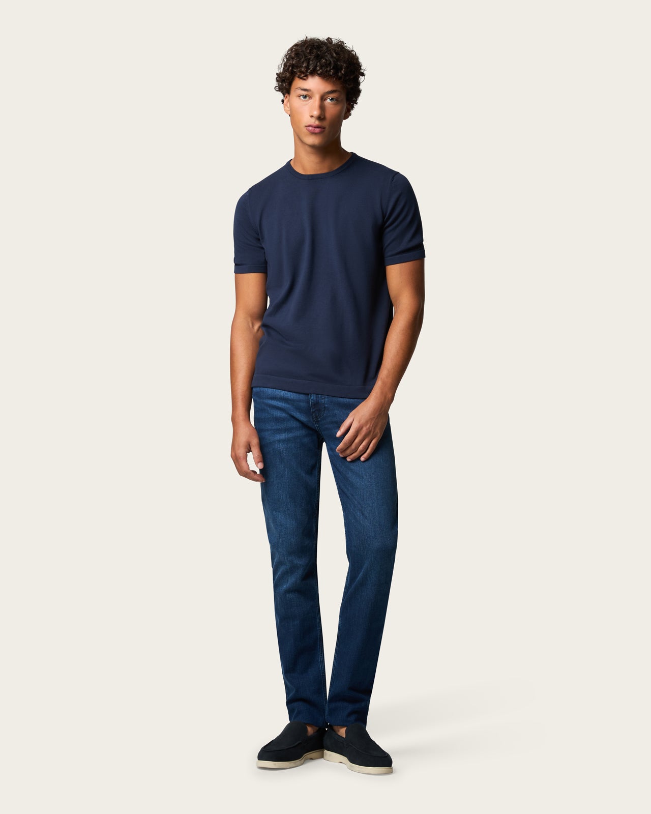 Knitted T-shirt Sapphire Blue