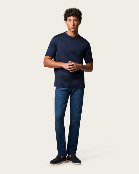 Mercerized Cotton T-shirt Sapphire Blue