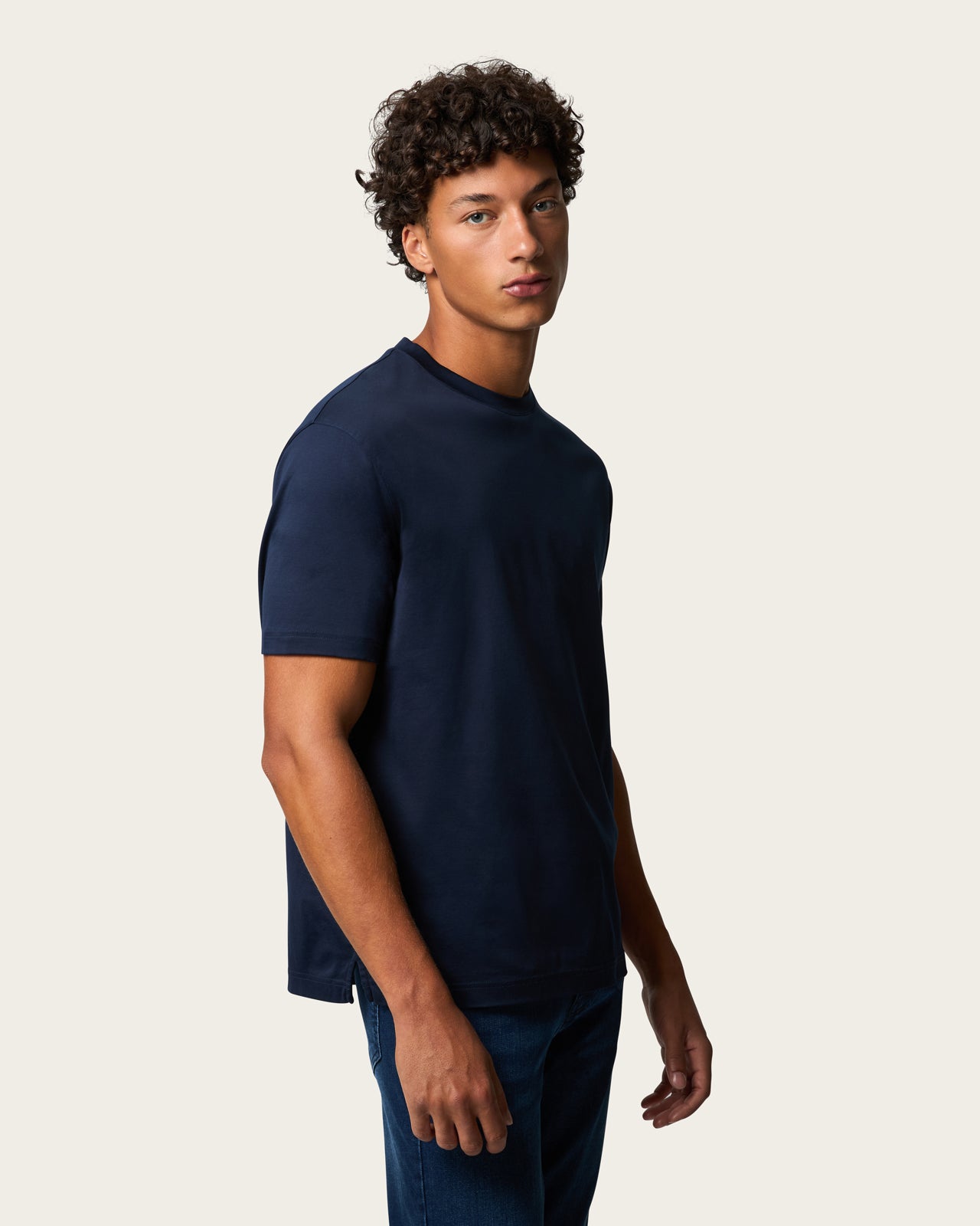 Mercerized Cotton T-shirt Sapphire Blue