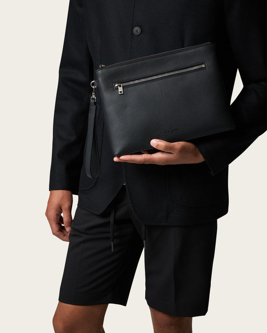 Sable Leather Pouch Midnight Black