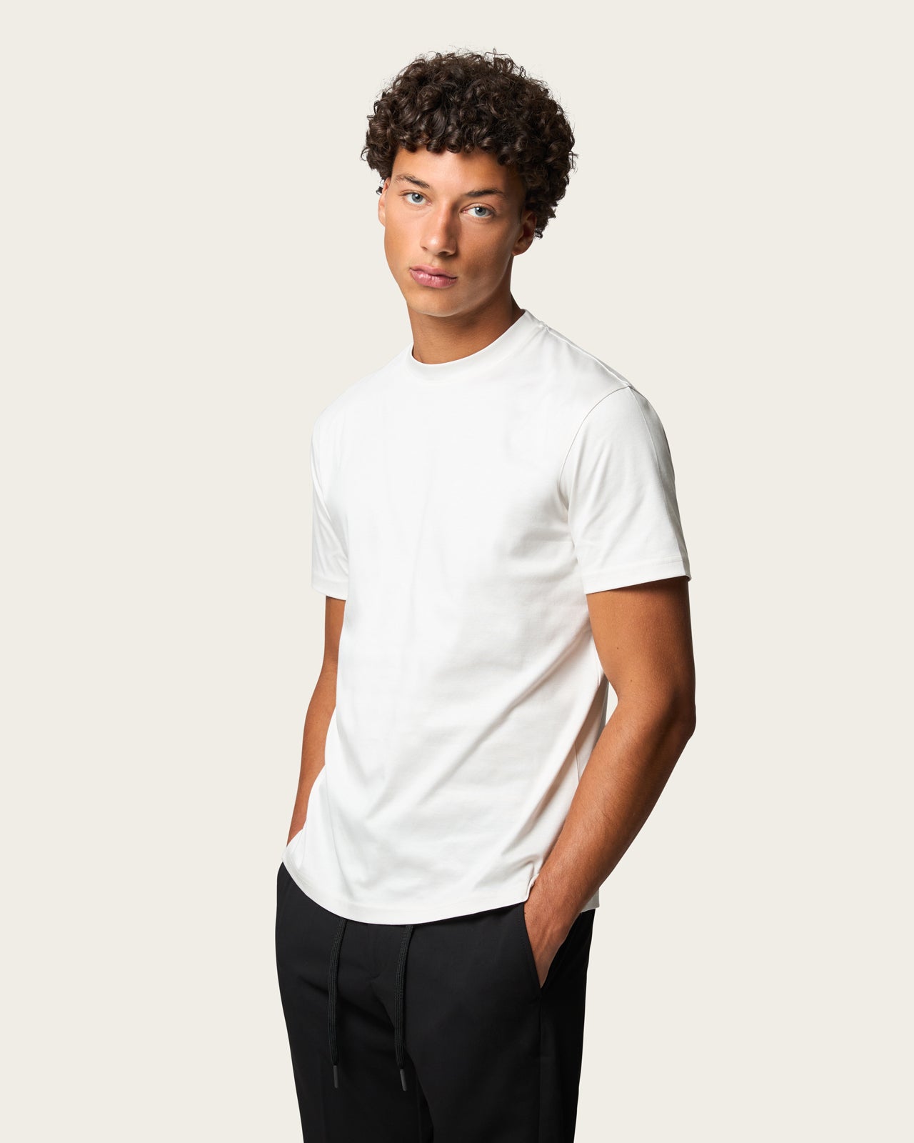 Mercerized Cotton T-shirt Vanilla Beige