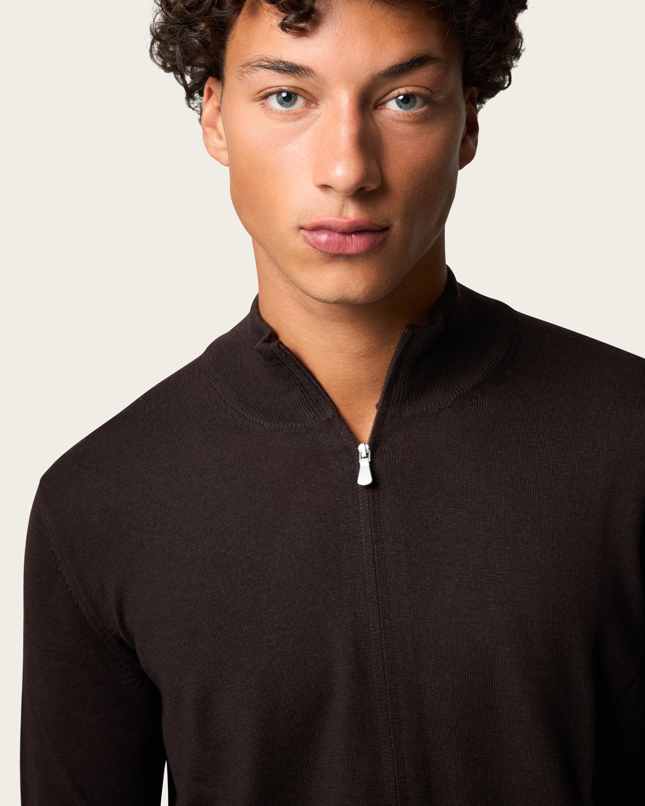 Lightweight Full Zip Jacket Espresso Brown