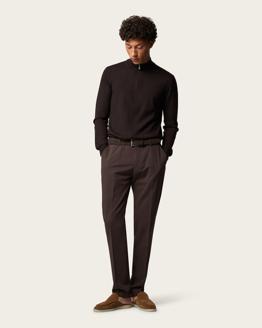 Lightweight Full Zip Jacket Espresso Brown