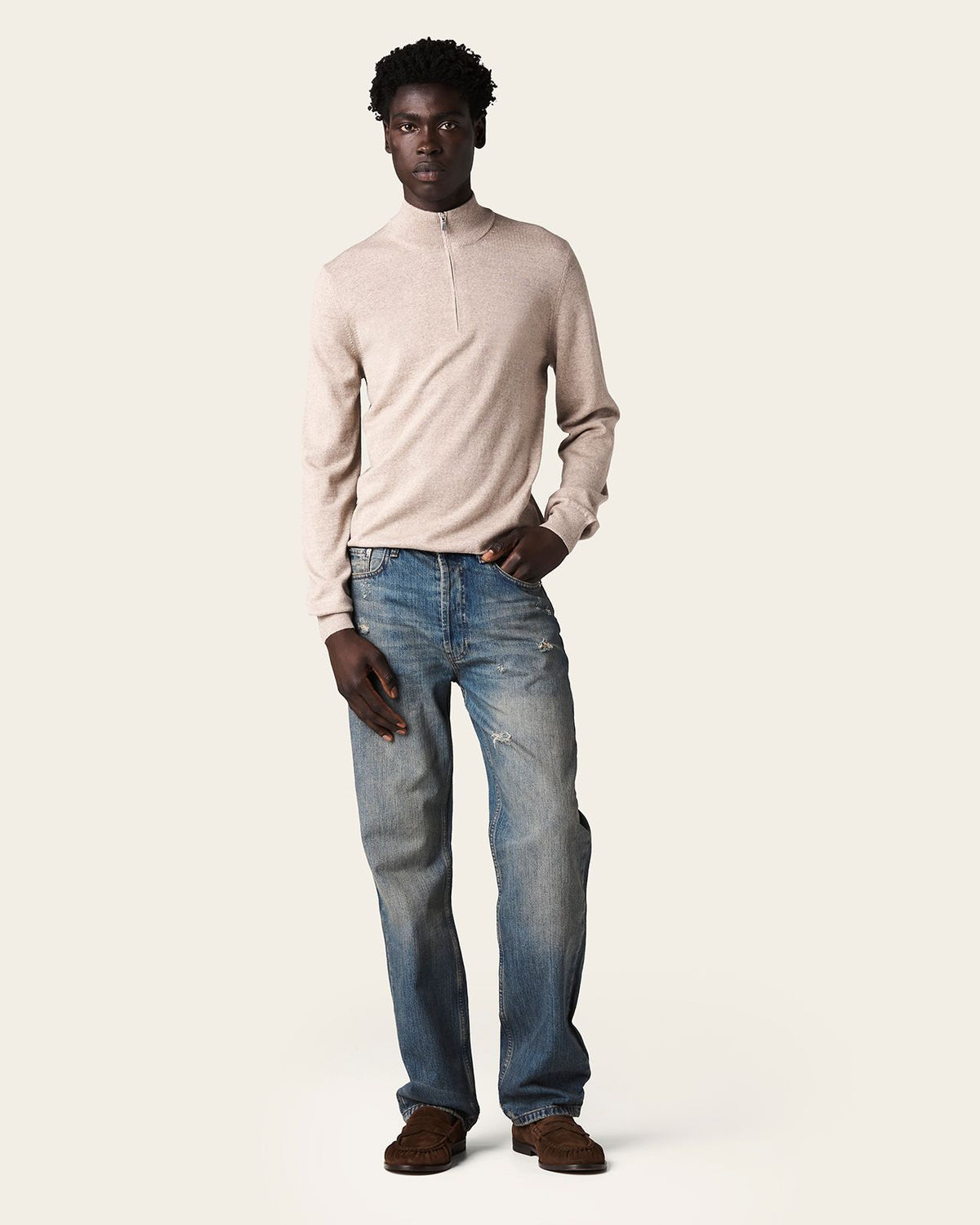 Abay Half Zip Jacket Pebble Grey