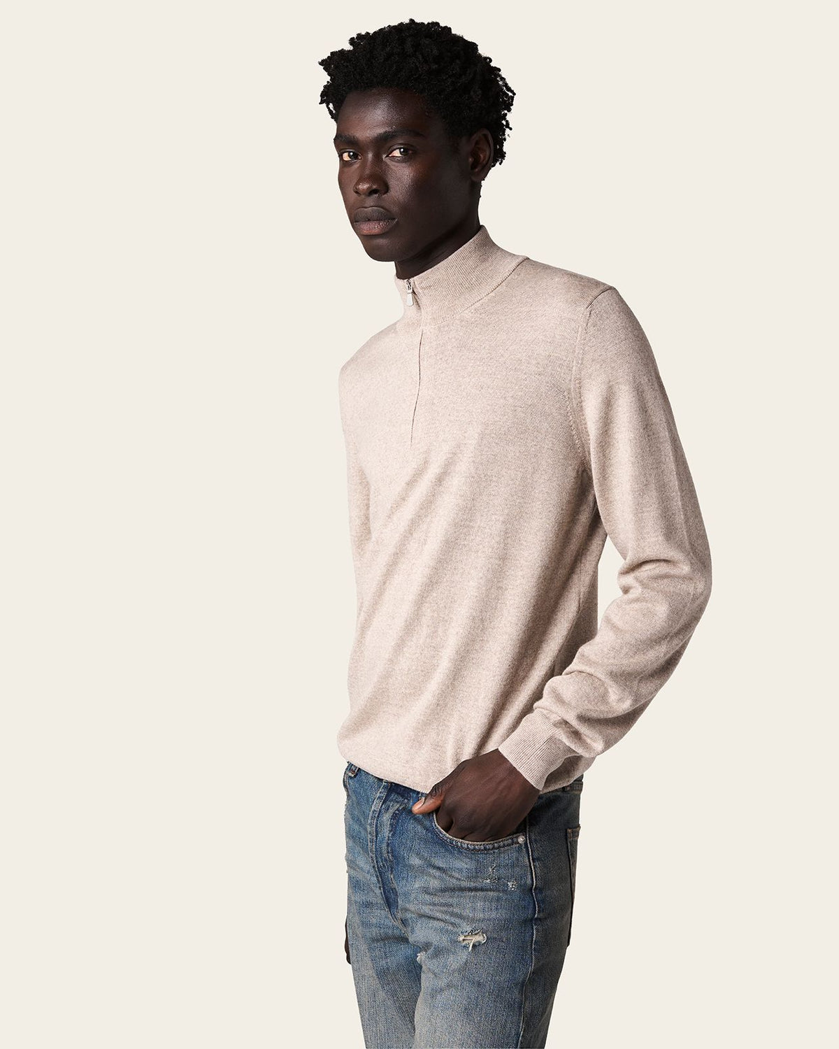 Abay Half Zip Jacket Pebble Grey
